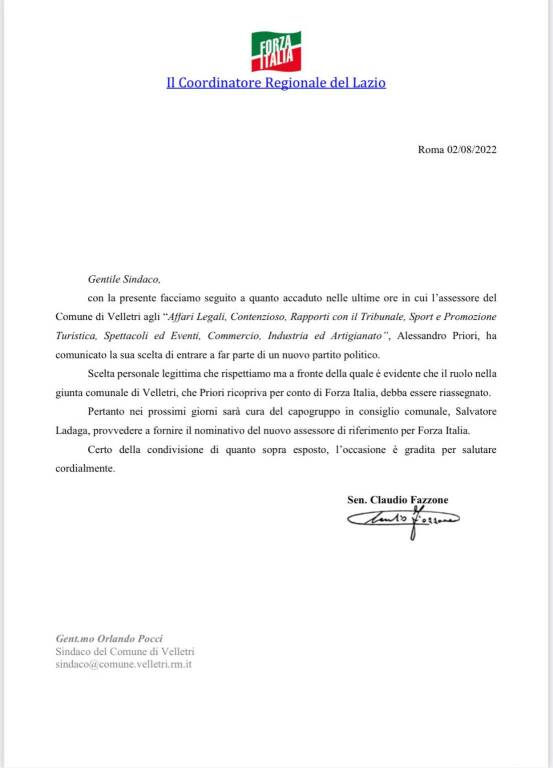 lettera fazzone a pocci