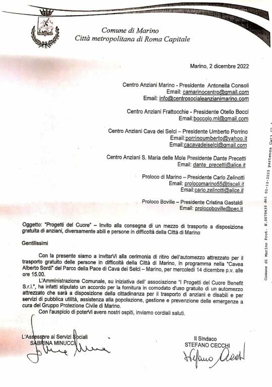 LETTERA APERTA DI ALBERIAMO AL SINDACO DI RICHIAMO AL VERDE