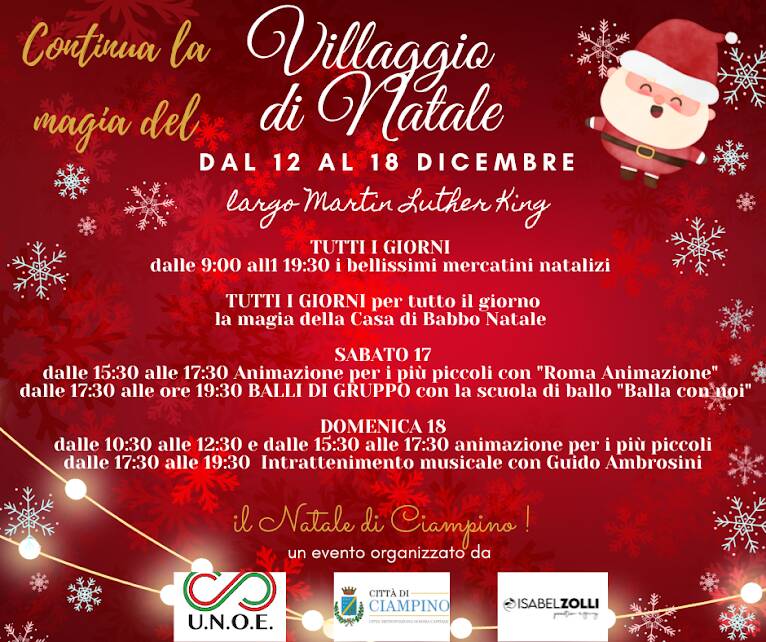 Ciampino Natale 2022 Programma 12 - 18 Dic 2