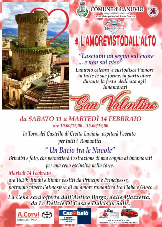 San Valentino a Lanuvio, 4 giorni di festa sulla Torre medievale. Luisa  Linari: Festa dell'amore sano e rispettoso - Castelli Notizie