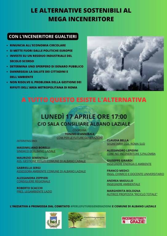 Albano convegno inceneritore 17 Apr 2023 Locandina Intera