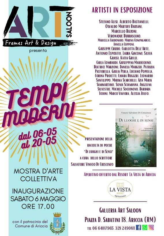 Ariccia mostra Tempi Moderni 6 - 20 Mag 2023 Locandina