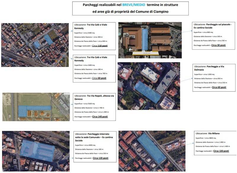 Ciampino ipotesi parcheggi breve termine 2023