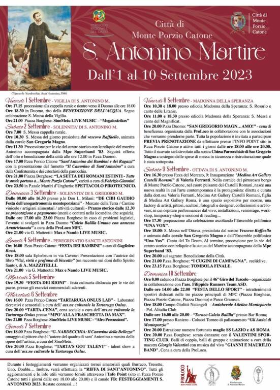 programma sant'antonino 2023 monte porzio