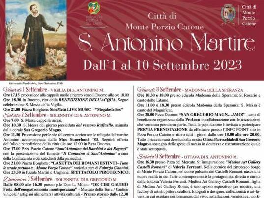 programma sant'antonino 2023 monte porzio