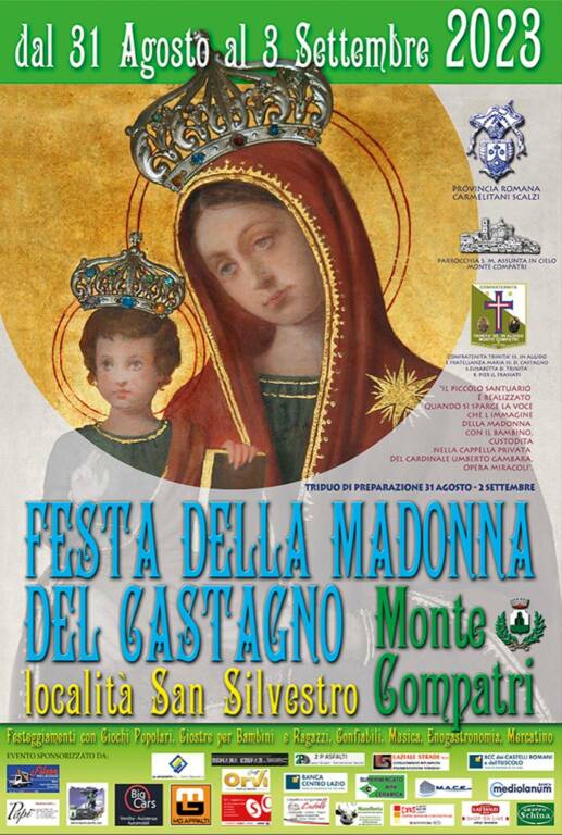 Monte Compatri Festa della Madonna del Castagno 2023 Locandina