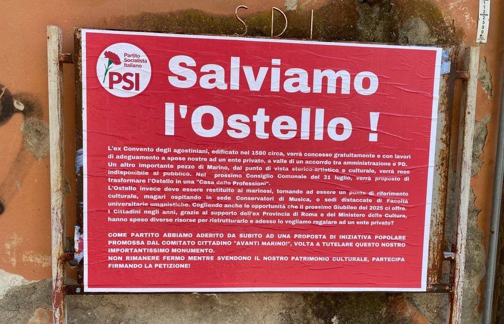 Salviamo l'Ostello Marino Manifesto PSI