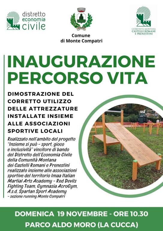 Monte Compatri Inaugurazione Percorso Vita 19 Nov 2023 Locandina Intera