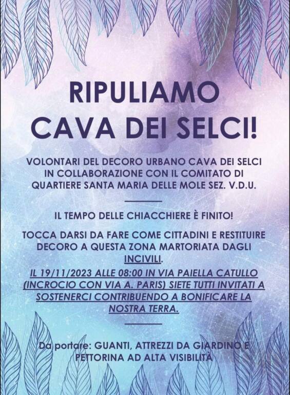 Ripuliamo Cava dei Selci 19 Nov 2023 Locandina Intera