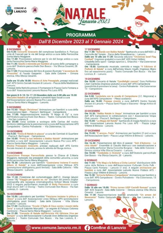 Natale Lanuvino Programma