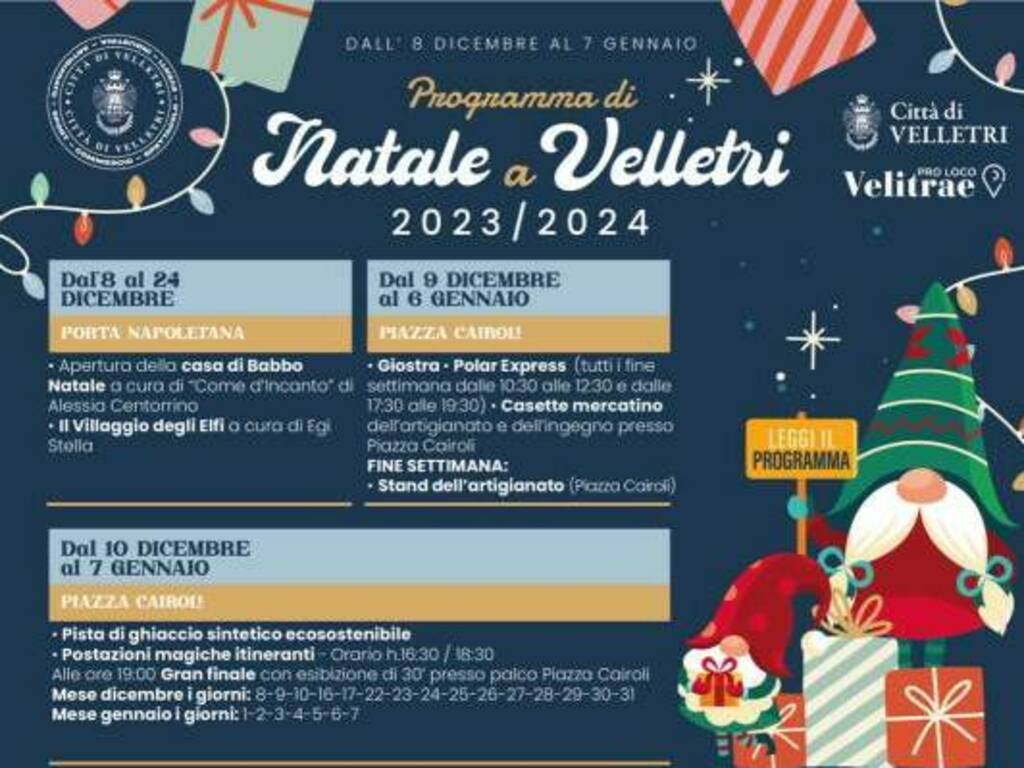 NATALE A VELLETRI PROGRAMMA