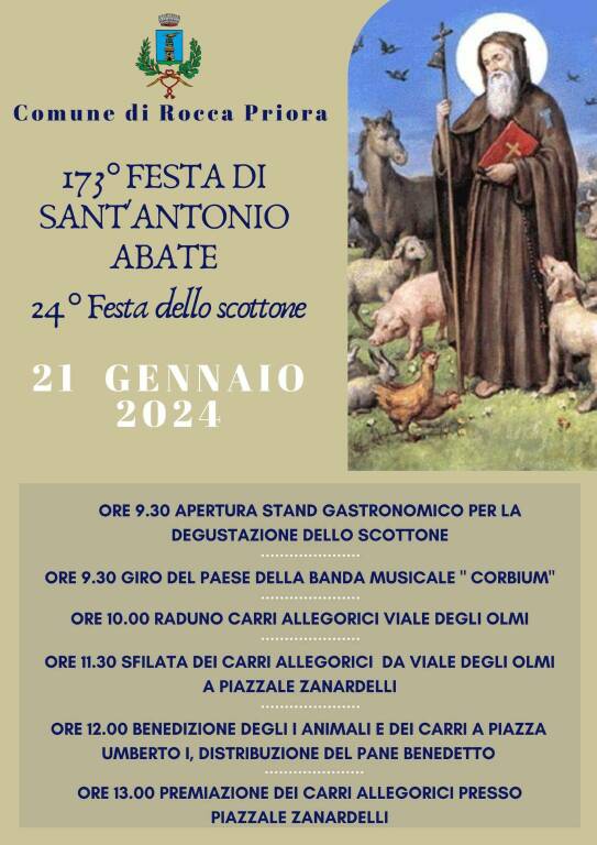 sant'antonio abate rocca priora programma