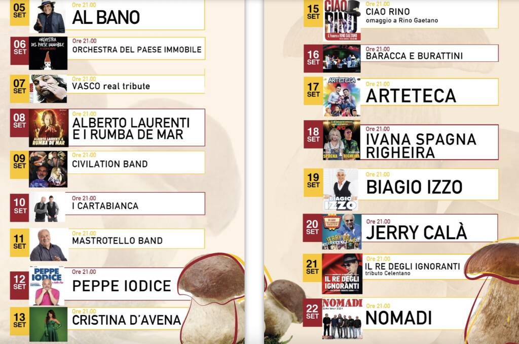 programma festa del fungo porcino lariano 2024