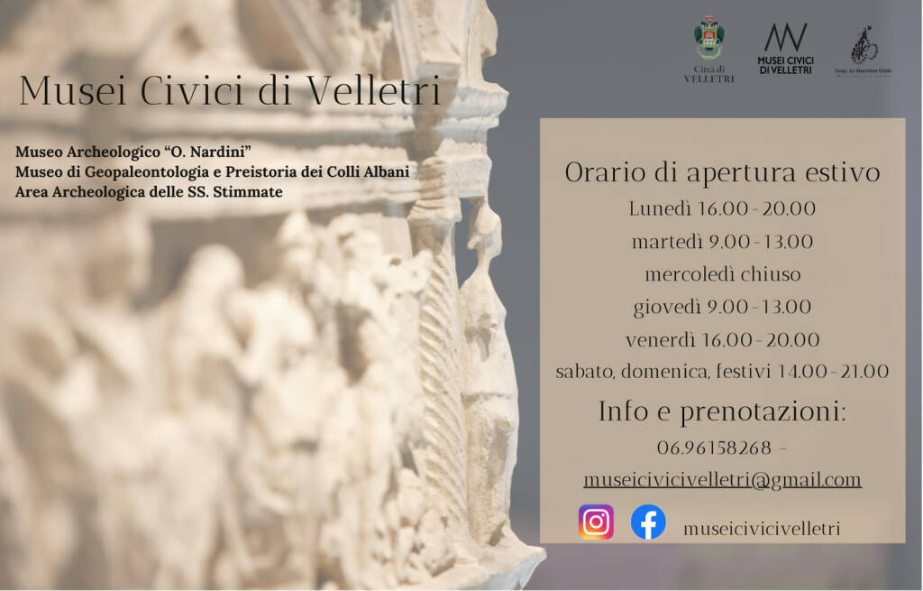 ORARIO ESTIVO MUSEI CIVICI VELLETRI