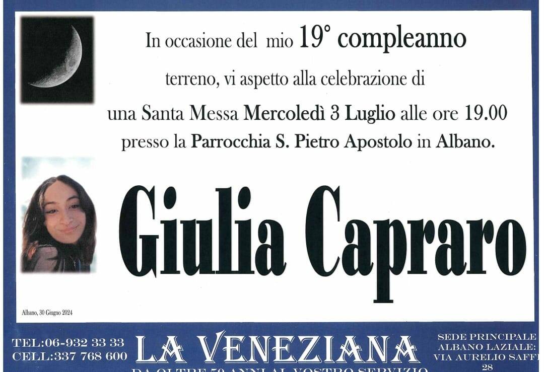 compleanno Giulia Capraro