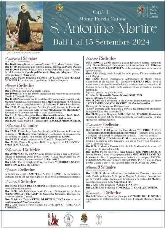 programma sant'antonino monte porzio