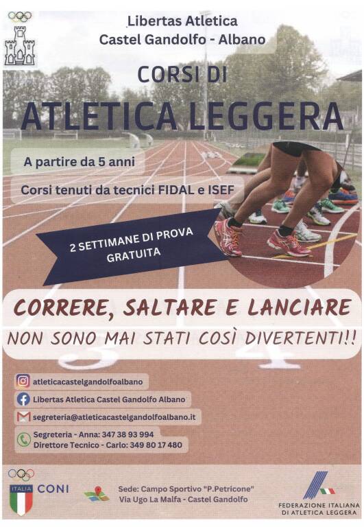 Corsi Atletica Leggera Libertas Atletica Castel Gandolfo Albano